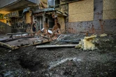 Un immeuble touché par une frappe russe, le 30 août 2022 à Kharkiv, en Ukraine