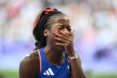 La Française Cyréna Samba-Mayela après sa médaille d'argent sur le 100m haies, aux JO-2024 au Stade de France, le 10 août 2024