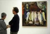 L'oeuvre de Chagall "Abraham et les Trois anges", lors de l'exposition "Chagall, de la poésie à la peinture" présentée par le Centre d'art contemporain de Landerneau, le 24 juin 2016
