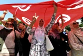 Manifestation contre le président tunisien Kais Saied et le référendum sur la nouvelle constitution,  à Tunis le 23 juillet 2022