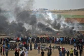 Des Palestiniens manifestent à Gaza avant l'inauguration de l'ambassade américaine à Jérusalem prévue lundi 14 mai 2018