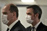 Le Premier ministre Jean Castex et le ministre de la Santé Olivier Véran viste le 28 décembre 2021 un centre de vaccination à Créteil