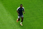 Le défenseur des Bleus Benjamin Mendy lors d'une séance d'entraînement, le 9 juillet 2018 à Saint-Pétersbourg

