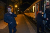 Départ de la gare de Perpignan du dernier train de nuit Paris / Port-Bou, en Espagne, le 9 décembre 2016