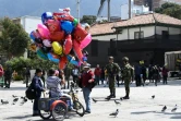 Des militaires patrouillent dans le centre de Bogota le 23 novembre 2019