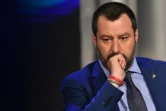 Le ministre italien de l'Intérieur Matteo Salvini sur le plateau de la Rai 1, le 20 juin 2018 à Rome