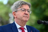 Le dirigeant de LFI Jean-Luc Melenchon lors d'un meeting électoral pour les législatives à Montpellier, le 23 juin 2024