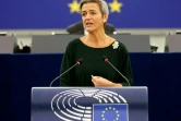 la commissaire européenne à la Concurrence, Margrethe Vestager, au Parlement européen, le 19 octobre 2021 à Strasbourg