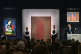 Le tableau "Femme à la montre" de Pablo Picasso lors de sa mise aux enchères chez Sotheby's à New York, le 8 novembre 2023
