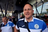 Le Bosnien Ermin Jusufovic, en lice avec l'équipe de Bosnie de volley-ball assis aux Jeux paralympiques de Paris, le 26 août 2024 à Sarajevo