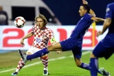 Luka Modric et la Croatie opposés à la Grèce ern barrages aller du Mondial à Zagreb, le 9 novembre 2017 