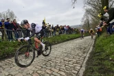 Le Slovène Tadej Pogacar (g) lors du Tour des Flandres, le 2 avril 2023