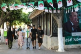 Une affiche électorale du président algérien Abdelmadjid Tebboune dans une rue d'Alger, le 5 septembre 2024