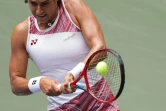 La Française Caroline Garcia lors de son 8e de finale victorieux à l'US Open face à l'Américaine Alison Riske, le 4 septebmre 2022 à New York 