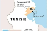 Carte de localisation de la ville de Sfax et de l'île de Kerkennah en Tunisie, près desquelles plusieurs dizaines de cadavres de migrants ont été repêchés dimanche