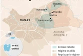 Localisation des zones de contrôle à Damas et dans la Ghouta orientale au 11 mars