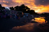 Au camp de migrants de de Paso Canoas au Costa Rica, dans l'attente des bus pour le Nicaragua, le 26 septembre 2023