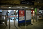 Fermeture d'une station de métro pendant une grève à la RATP en janvier 2020 à Paris