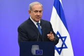 Benjamin Netanyahu le 11 décembre 2017 lors d'une conférence de presse à Bruxelles