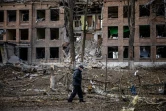 Un bâtiment détruit par un missile russe à Vasylkiv, près de Kiev, le 27 février 2022