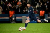 La star du PSG Lionel Messi buteur contre Bruges en Ligue des champions au Parc des Princes, le 7 décembre 2021 