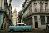Une vieille voiture américaine dans une rue de La Havane, le 3 mai 2021 à Cuba