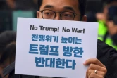 Lors d'une manifestation contre la visite en Corée du Sud de Donald Trump, le 7 novembre 2017 à Seoul