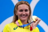 L'Australienne Ariarne Titmus sur la plus haute marche du podium du 200 m libre à Tokyo, le 28 juillet 2021 