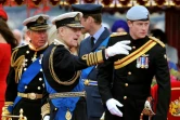 Les princes Charles, Philip et Harry à Londres le 3 juin 2012