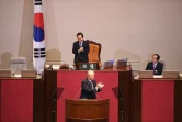 Donald Trump à l'issue de son discours devant l'Assemblée nationale de Corée du sud, le 8 novembre 2017
