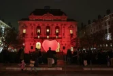 Le théâtre des Célestins est  illuminé à l'occasion de la Fête des Lumières, à Lyon, le 7 décembre 2016