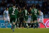 Alfred N'Diaye (au milieu) et ses coéquipeirs célèbrent son but pour le Betis Séville, le 16 avril 2016 à Vigo
