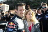 Le Français Sébastien Ogier (M-Sport Ford) avec sa femme après sa 5e victoire consécutive dans le Rallye Monte-Carlo, le 28 janvier 2018 à Monte-Carlo