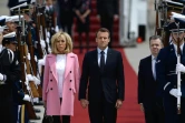 Brigitte et Emmanuel Macron à leur arrivée aux Etats-Unis le 23 avril 2018