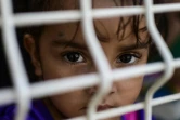 Une fillette attend un visa humanitaire à Ciudad Hidalgo (sud du Mexique), le 6 juin 2019