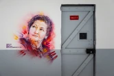 Graff de l'artiste C215 représentant Simone Veil à la prison de Fresnes le 3 juillet 2020