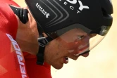 Le coureur italien de l'équipe Bahrain Victorious, Damiano Caruso, lors de la quatrième étape du Critérium du Dauphiné, entre Montbrison et La Batie d'Urfe, le 8 juin 2022