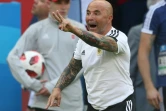 Le sélectionneur de l'Argentine Jorge Sampaoli lors de la défaite face à la France à Kazan en 8e de finale du Mondial le 30 juin 2018