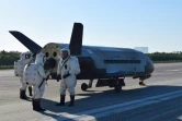 Photo transmise par la marine américaine de l'X-37B, qui atterrit en Floride le 7 mai 2017