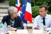 Le président français, Emmanuel Macron, et la Première ministre britannique, Theresa May, au Fort de Brégançon à Bormes-les-Mimosas, le 3 août 2018