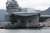 Le porte-avions Charles de Gaulle dans la rade de Toulon, dans le sud de la France, le 8 février 2017