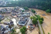 Vue aérienne du village de Schuld, près d'Adenau, dans l'ouest de l'Allemagne, le 15 juillet 2021