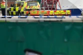 Des policiers britanniques entourent un camion dans lequel ont été découverts 39 corps, sur la zone industrielle de Waterglade à Grays (est de Londres) le 23 octobre 2019