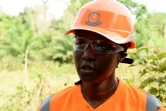 Tiguidanke Camara, ancienne mannequin devenue propriétaire d'une firme minière le 25 février 2017 à Guingouiné en Côte d'Ivoire 