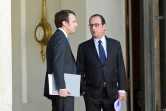 Le président François Hollande et Emmanuel Macron, alors ministre de l'Economie, à l'Elysée, le 14 avril 2015