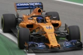 L'Espagnol Fernando Alonso au volant de sa McLaren lors des des essais libres pour le GP du Brésil, sur le circuit d'Interlagos, le 10 novembre 2018