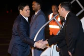 Le secrétaire d'Etat américain Marco Rubio s'apprête à prendre l'avion pour Jeddah, en Arabie saoudite, où doivent se dérouler des discussions avec des responsables ukrainiens, le 9 mars 2025 sur la base aérienne de Homestead, en Floride