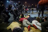 Des manifestants ont été arrêtés par la police, le 1er février 2017 à Bucarest