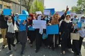 Une manifestation pour les droits des femmes, à Kaboul le 26 mars 2022