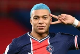 L'attaquant du Paris Saint-Germain, Kylian Mbappé, célèbre son but contre Lorient, lors de leur match de L1, le 16 décembre 2020 au Parc des Princes